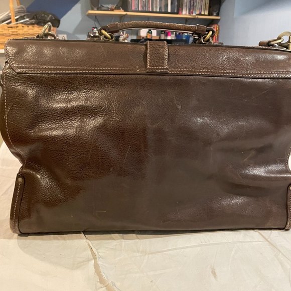 BALLY BROWN LEATHER BRIEFCASE BUSINESS BAG LAPTOP - Picture 4 of 15